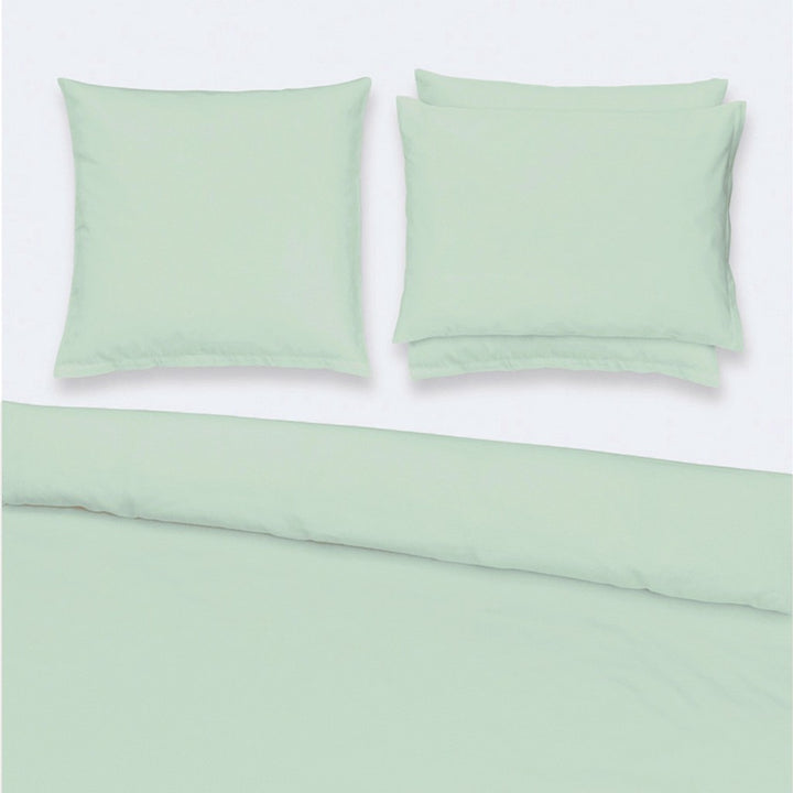 Satin Uni Fitted Sheets Pale Jade