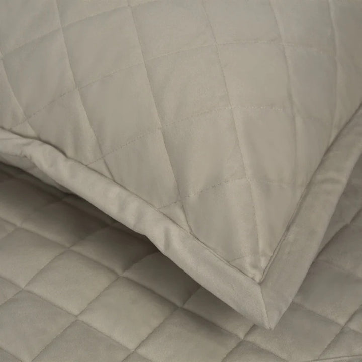 Velvet Coverlet Set in Taupe
