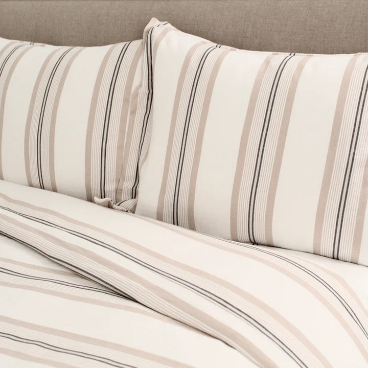 Beach Stripe Ivory Sand Duvet Set