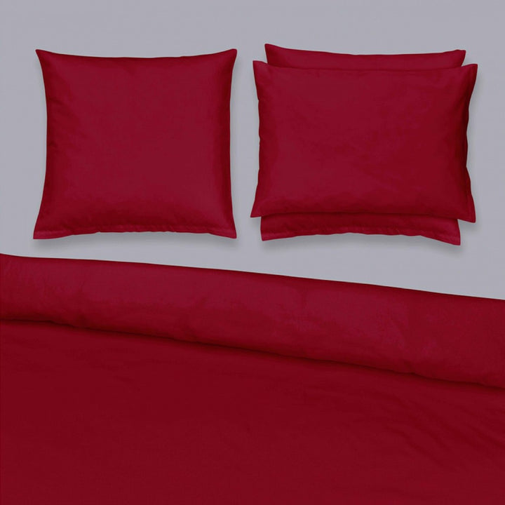 Satin Uni Fitted Sheets Red