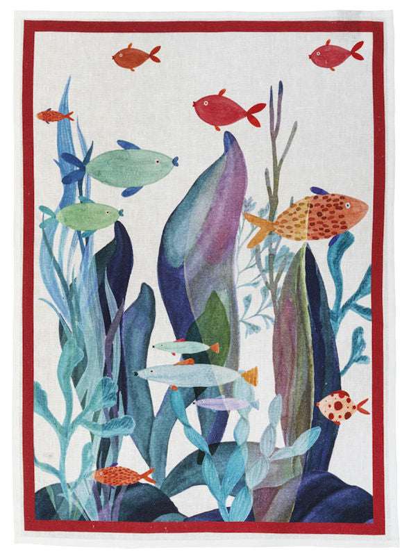 Poseidon Kitchen Towel Rosso
