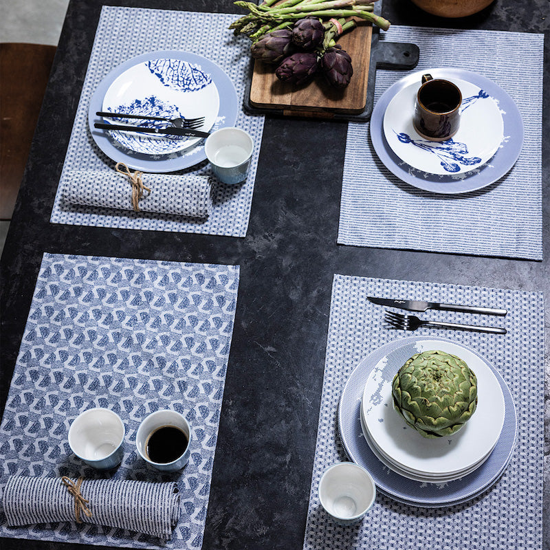 Empreintes Pois Coated Placemats Blue