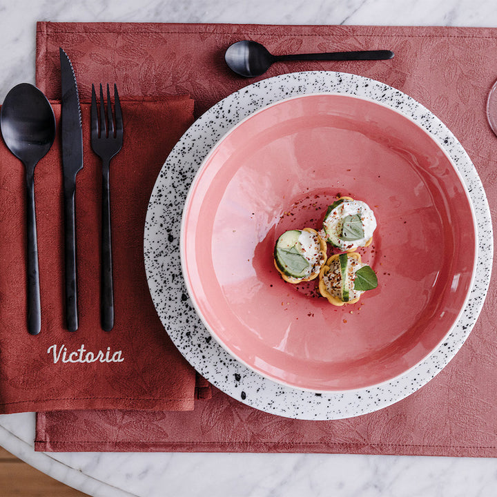 Vegetal Mood Table Linens Coated Red