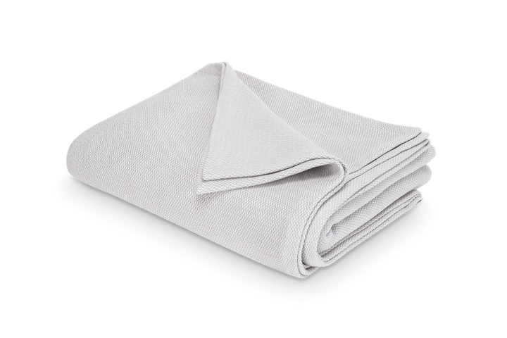 Matouk Costa Mesa Blanket Silver
