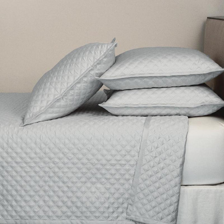 Double Diamond Coverlet Set in Silver