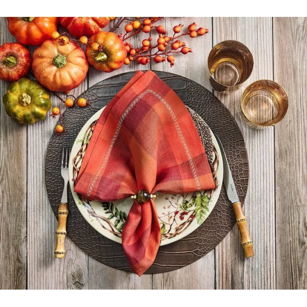 Tartan Napkin in Orange