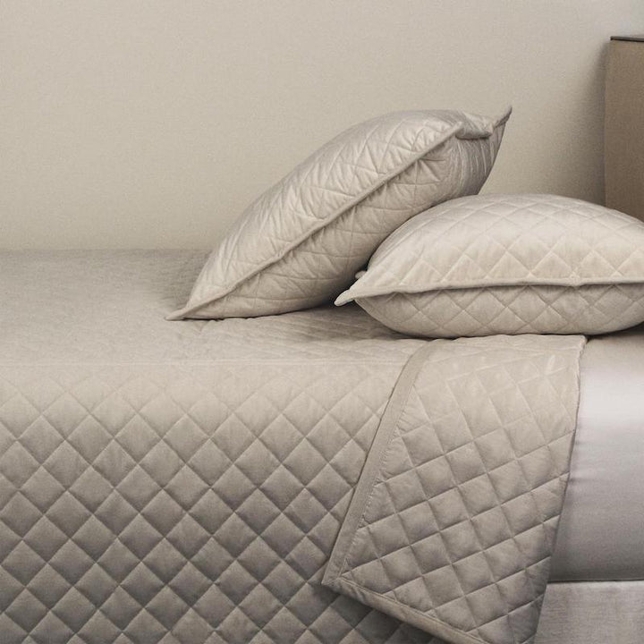 Velvet Coverlet Set in Taupe
