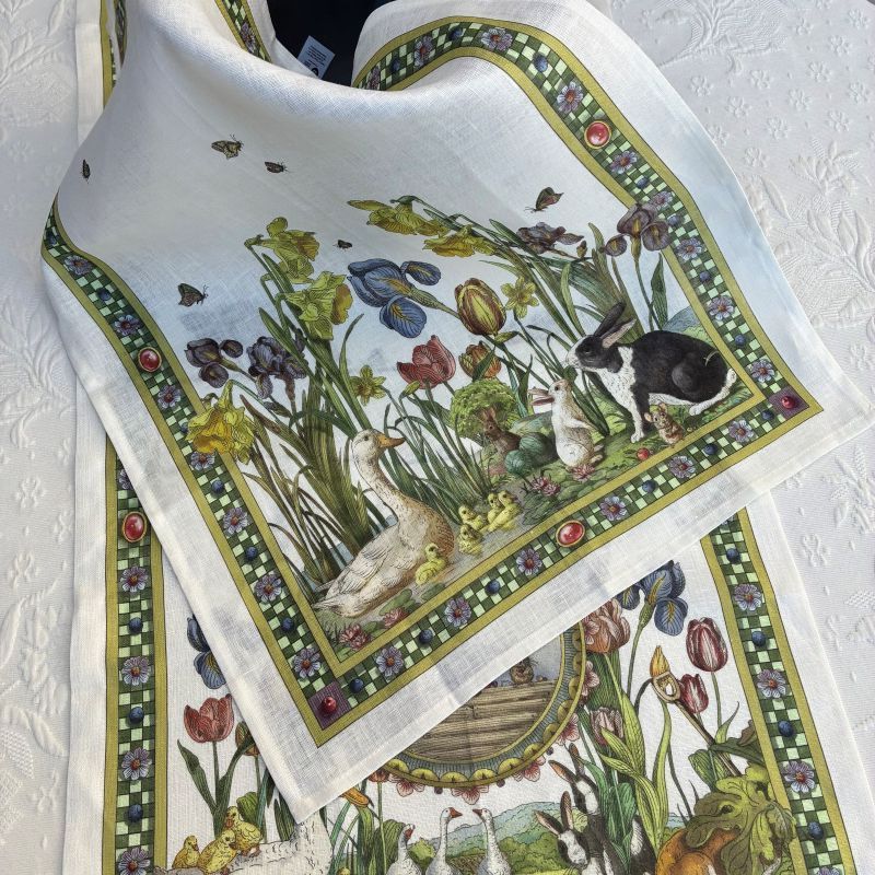Bunny Garden Kitchen Towel Giallo