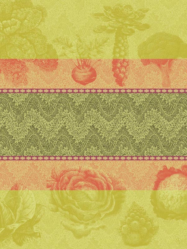 Jardin des Choux Tea Towel Green