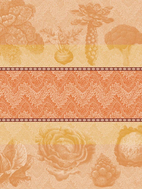 Jardin des Choux Tea Towel Orange