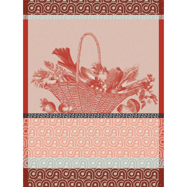 Potager d'Hiver Tea Towel Red