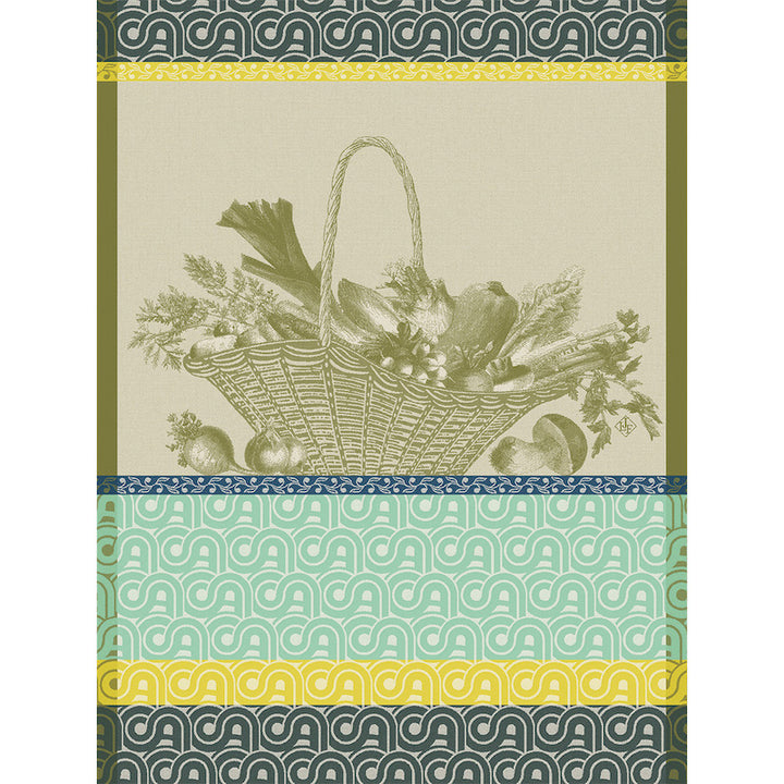 Potager d'Hiver Tea Towel Green