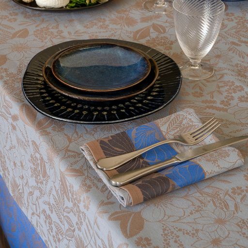 Cottage Table Linens Blue Coated