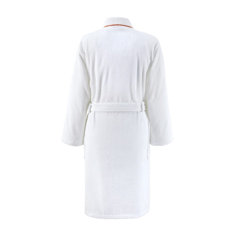 Croisiere Bathrobe White and Orange