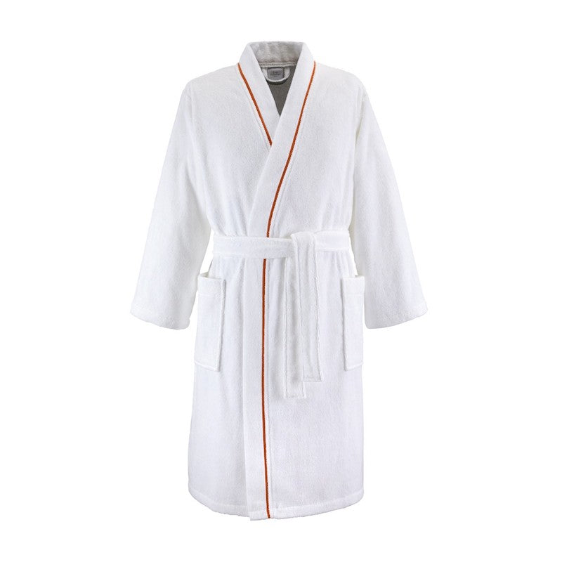 Croisiere Bathrobe White and Orange