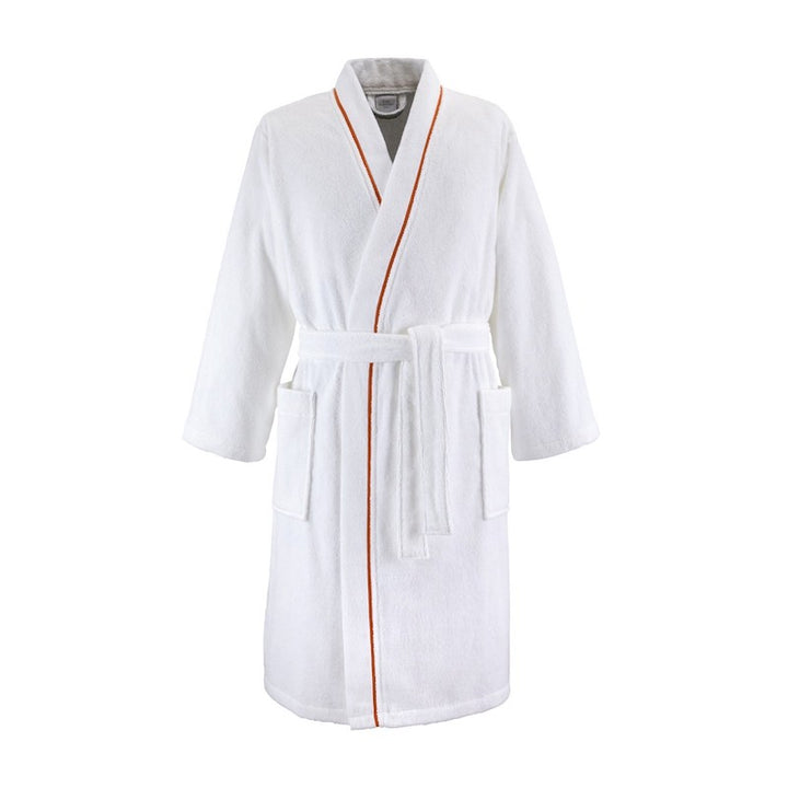 Croisiere Bathrobe White and Orange
