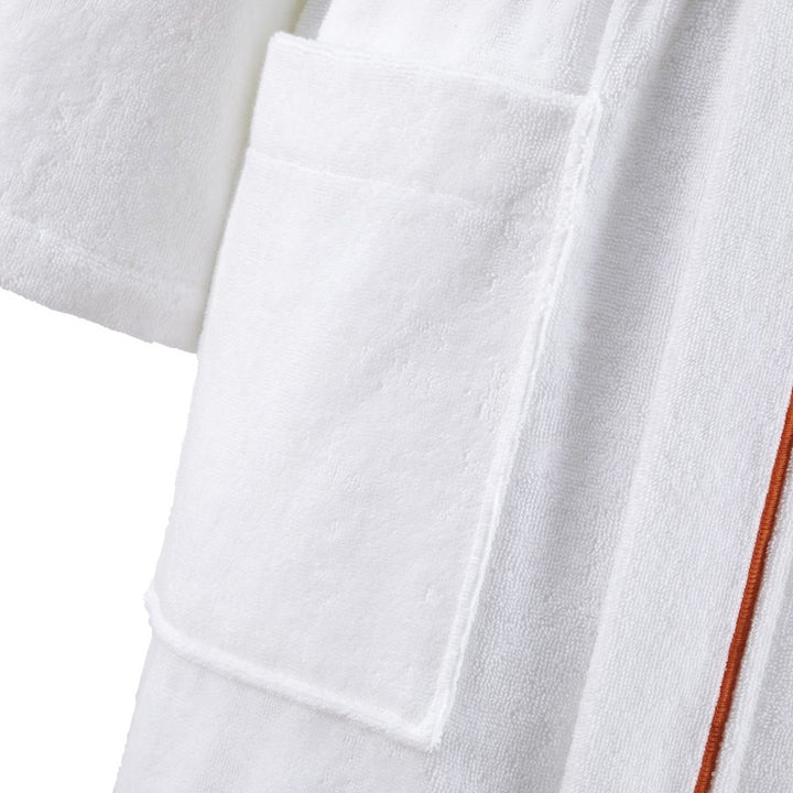 Croisiere Bathrobe White and Orange